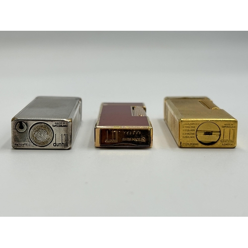 2390 - Three vintage Dunhill cigarette lighters