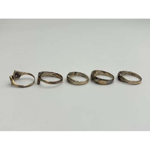 2231 - Five .925 silver dress rings - approx. gross weight 12.4g