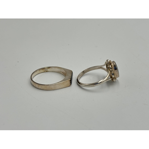 2248 - Four .925 silver dress rings to include three black onyx etc. - approx. gross weight 6.5g