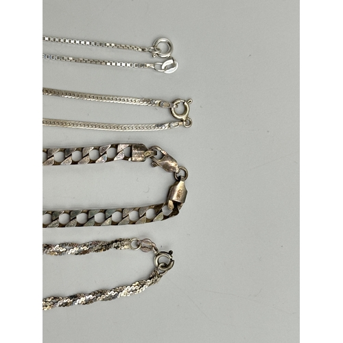 2259J - Four pieces of .925 silver jewellery, two bracelets and two necklaces - approx. gross weight 20.9g