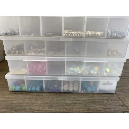 486 - A large quantity of jewellery making accessories to include T-bars, spacers, charms, silver plated n... 