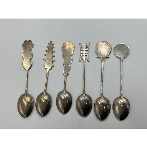 2350 - A cased set of six Chinese white metal teaspoons - approx. gross weight 52g