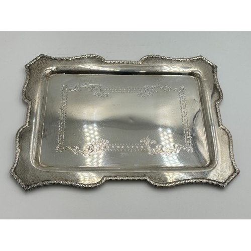 2336A - A George V Cooper Brothers & Sons Ltd hallmarked Sheffield silver rectangular serving tray, dated 19... 