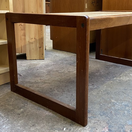 50A - A mid 20th century teak and ceramic tiled top coffee table