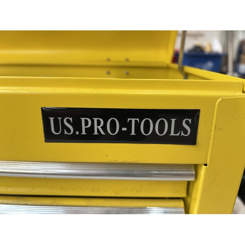 1036 - A US Pro-Tools counter top tool chest containing a collection of door locks to include Euro Tumbler,... 