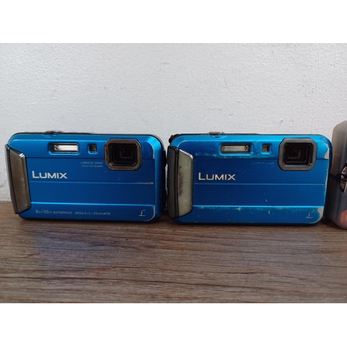 719 - Four Panasonic Lumix rugged compact digital cameras, two DMC-FT30, one DMC-FT10 and one DMC-FT2