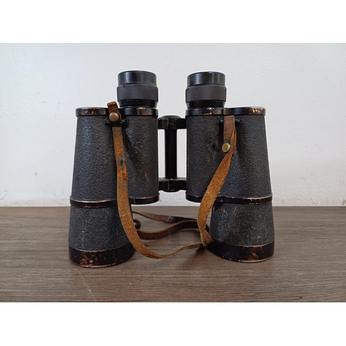 732 - A pair of WWII Carl Zeiss Military Division (ordnance makers code: blc) Dienstglas 10x50 binoculars ... 