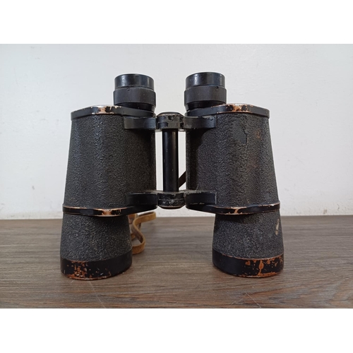 732 - A pair of WWII Carl Zeiss Military Division (ordnance makers code: blc) Dienstglas 10x50 binoculars ... 