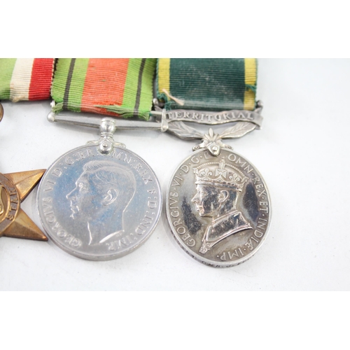 2400 - A WWII mounted medal group to include Territorial medal presented to 859351 Gnr. J. Eddy R.A. etc.