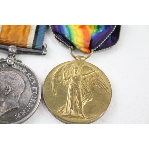 2404 - A WWI mounted medal pair presented to 47988 Pte. G.J. Amner Queen's Regt.