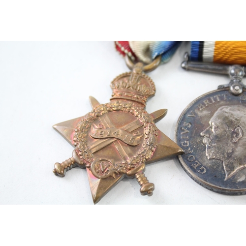 2408 - A WWI mounted British medal trio presented to 28103 Cpl. Gnr. A. H. Miller R.G.A. R.A.