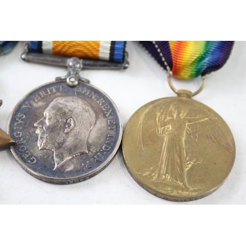 2408 - A WWI mounted British medal trio presented to 28103 Cpl. Gnr. A. H. Miller R.G.A. R.A.