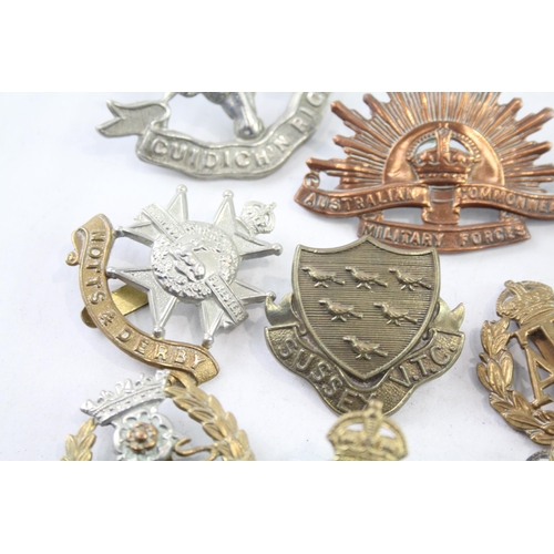 2414 - Ten military cap badges