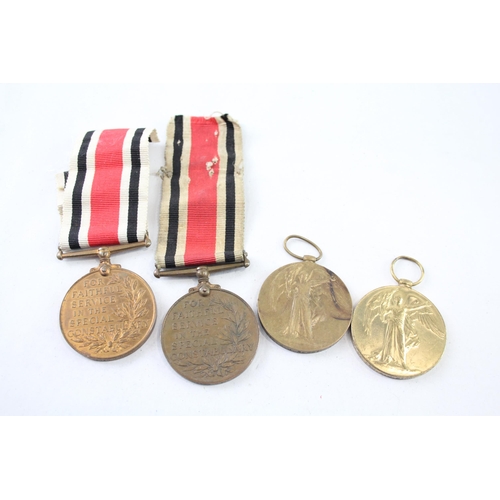 2421 - Four George V medals, two Victory presented to 35112 Pte. M.J. Reddy Glouc. R. and 64453 Pte. A. J. ... 