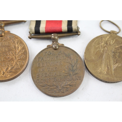 2421 - Four George V medals, two Victory presented to 35112 Pte. M.J. Reddy Glouc. R. and 64453 Pte. A. J. ... 