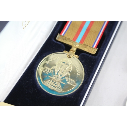 2424 - Two R.A.F. medals presented to 4047726 AC1 D.A. Gasson, one Suez Canal and one General Service with ... 