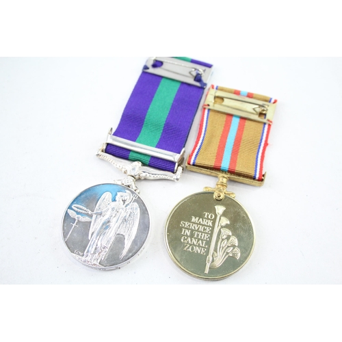 2424 - Two R.A.F. medals presented to 4047726 AC1 D.A. Gasson, one Suez Canal and one General Service with ... 