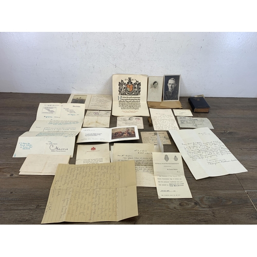 2446 - A collection of WWI ephemera related to Lieut. James Harper Simpson of the 8/Lancashire Fusiliers to... 