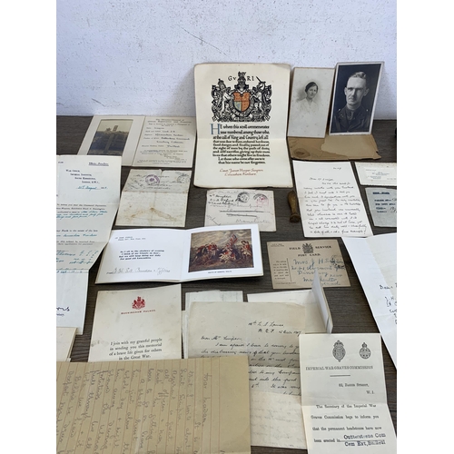 2446 - A collection of WWI ephemera related to Lieut. James Harper Simpson of the 8/Lancashire Fusiliers to... 