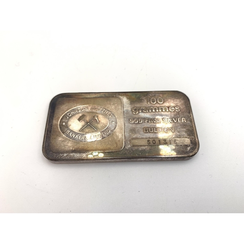 2382 - A boxed Johnson Matthey Bankers Limited .999 fine silver bullion ingot - approx. gross weight 100g