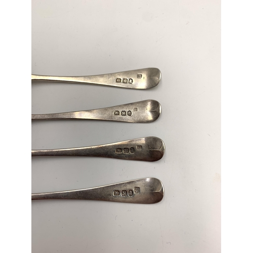 2387 - Four George III Duncan Urquhart & Naphtali Hart hallmarked London silver teaspoons, dated 1807 - app... 