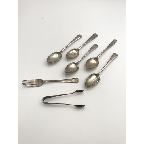 2389 - Seven pieces of hallmarked sterling silver to include George III hallmarked Newcastle teaspoon with ... 