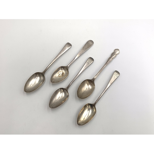 2389 - Seven pieces of hallmarked sterling silver to include George III hallmarked Newcastle teaspoon with ... 