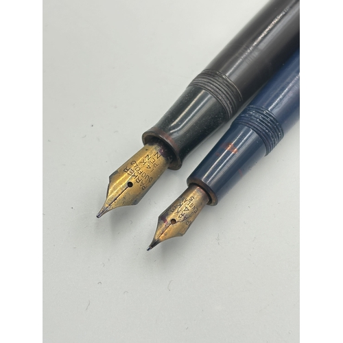 2460 - Two Parker fountain pens with 14ct gold nibs