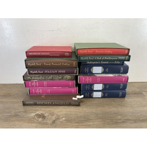 556 - Fourteen Folio Society hardback books to include The Cathedrals of England, A History of England, Th... 