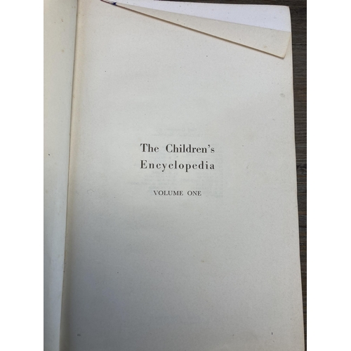 557 - Volumes 1-10 of The Children's Encyclopedia by Arthur Mee leather bound books