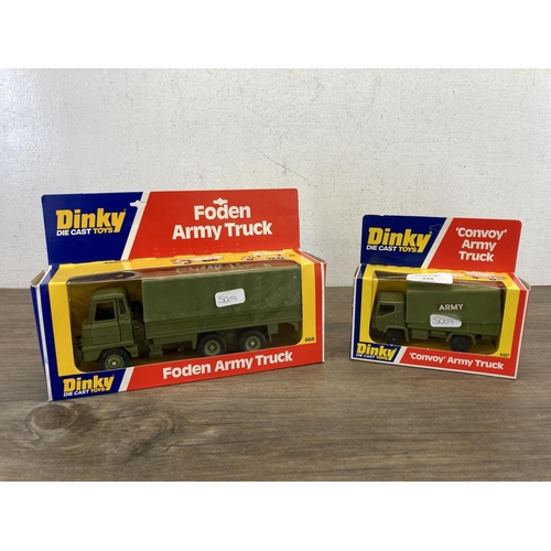 499 - Two boxed Dinky diecast model vehicles, one Foden Army Truck - no.668 and one 'Convoy' Army Truck - ... 