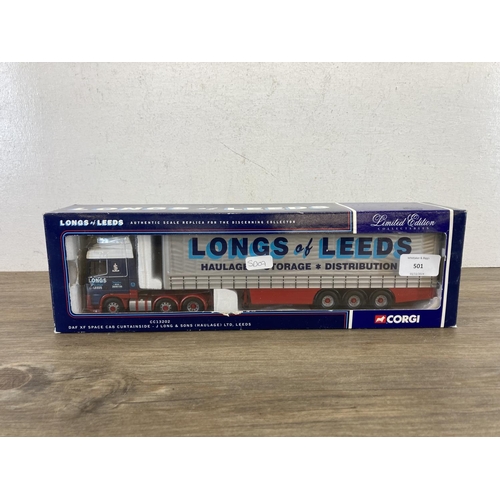 501 - A boxed Corgi Limited Edition J. Long & Sons (Haulage) Ltd. DAF XF Cab Curtainside Lorry - no. CC132... 