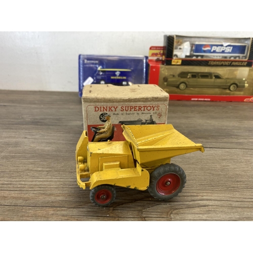 520 - Six boxed diecast model vehicles to include Dinky Supertoys Dumper Truck - no. 562, Majorette Super ... 