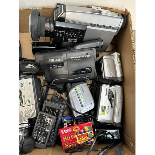 795 - A collection of camcorders to include Panasonic NV-GS17, NV-DS5, NV-DS1, NV-RX19, G202 VHS-C and NV-... 