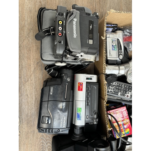 795 - A collection of camcorders to include Panasonic NV-GS17, NV-DS5, NV-DS1, NV-RX19, G202 VHS-C and NV-... 