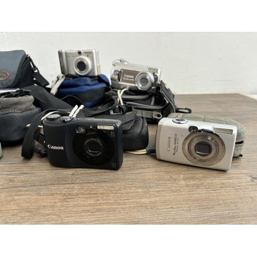 801 - A collection of Canon PowerShot compact digital cameras