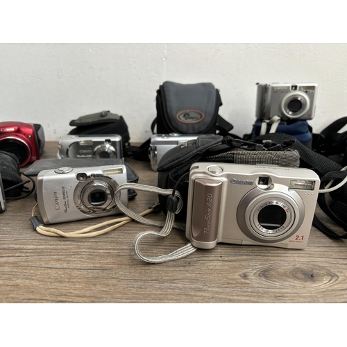 801 - A collection of Canon PowerShot compact digital cameras