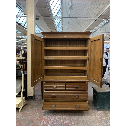 2 - A Victorian oak linen press - approx. 209cm high x 126cm wide x 52cm deep