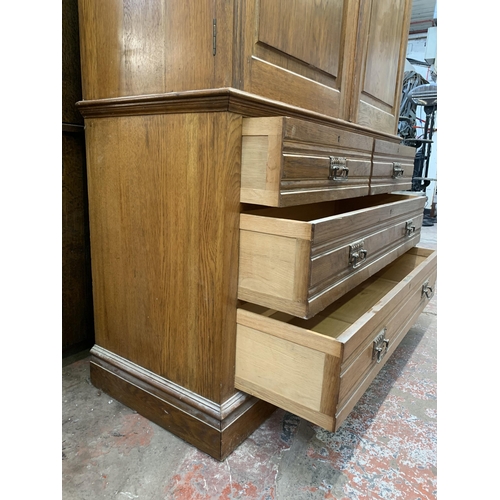 2 - A Victorian oak linen press - approx. 209cm high x 126cm wide x 52cm deep