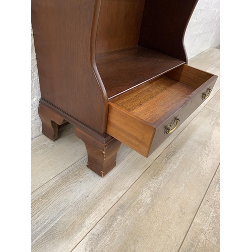 29 - A J. Sydney Smith mahogany waterfall free-standing bookcase - approx. 113cm high x 57cm wide