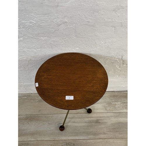 3 - A 1950s Albert Larsson for Tibro Atomic teak and cast metal circular topped side table - approx. 47c... 