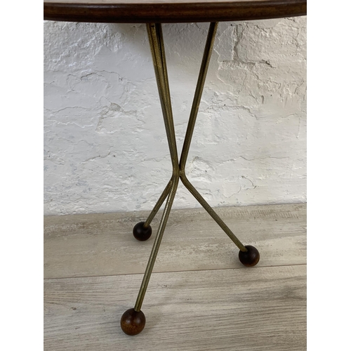 3 - A 1950s Albert Larsson for Tibro Atomic teak and cast metal circular topped side table - approx. 47c... 