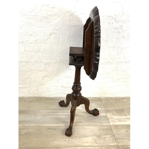 44 - A George III style mahogany tilt top tripod occasional table on ball and claw supports - approx. 67c... 