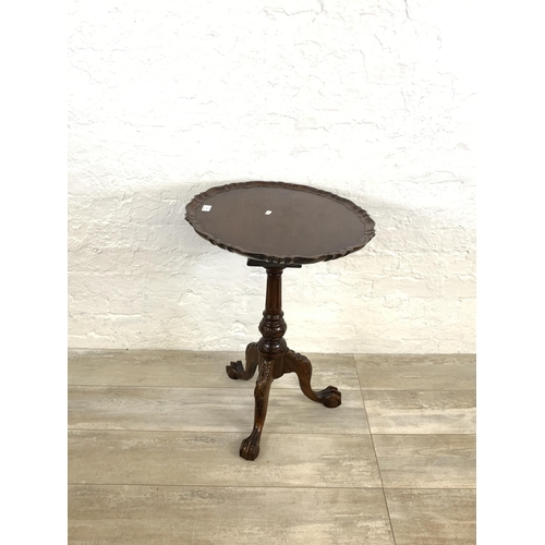 44 - A George III style mahogany tilt top tripod occasional table on ball and claw supports - approx. 67c... 