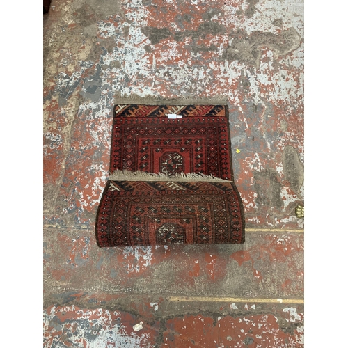 47 - A mid 20th century rectangular hand knotted rug - approx. 105cm long x 53cm wide