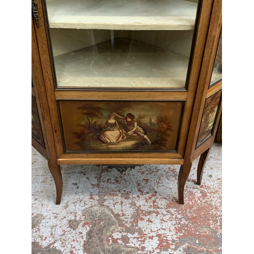 49 - A late 19th/early 20th century French Louis XV style free-standing corner display cabinet - approx. ... 