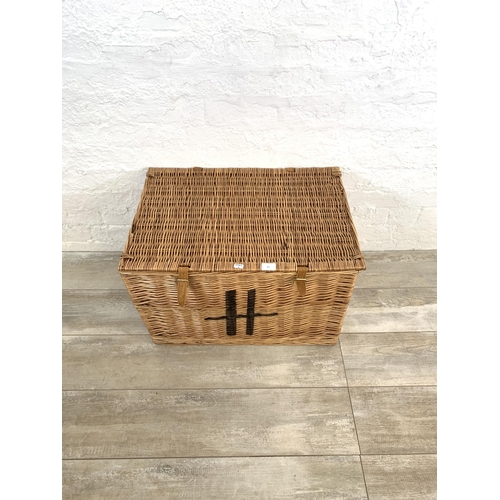 51 - A Harrods wicker basket - approx. 44cm high x 65cm wide x 45cm deep