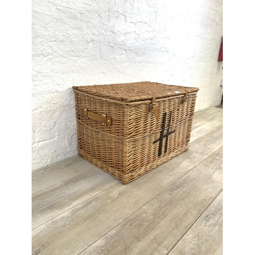 51 - A Harrods wicker basket - approx. 44cm high x 65cm wide x 45cm deep