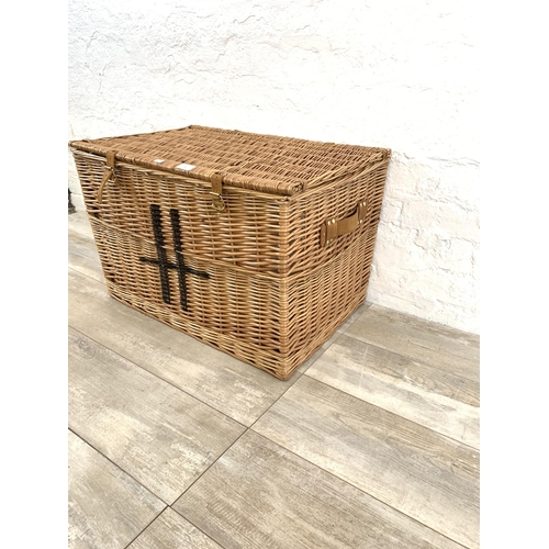 51 - A Harrods wicker basket - approx. 44cm high x 65cm wide x 45cm deep