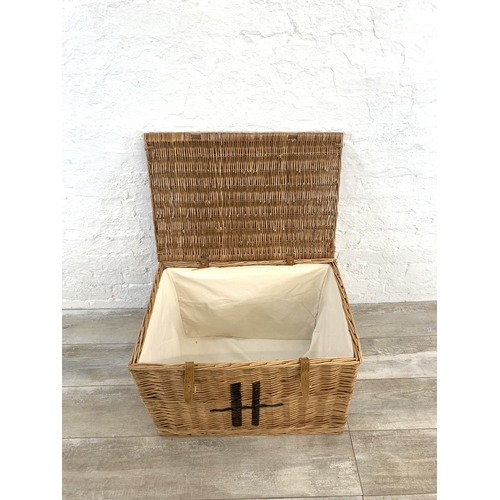 51 - A Harrods wicker basket - approx. 44cm high x 65cm wide x 45cm deep